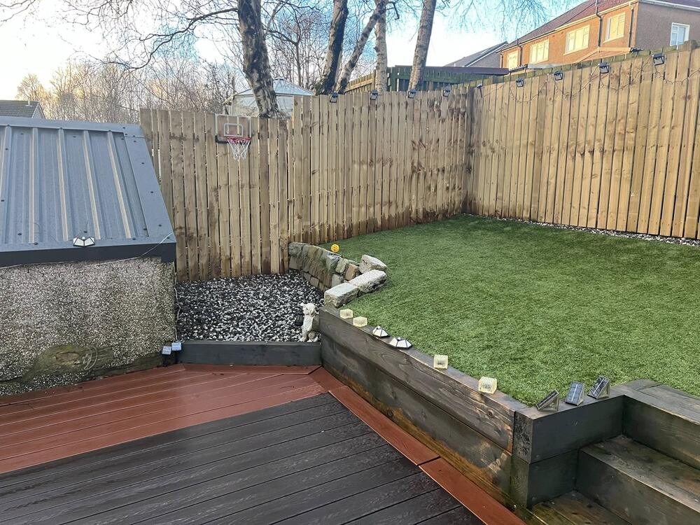 Recent fencing and decking job by Alba Boundaries in East Dunbartonshire