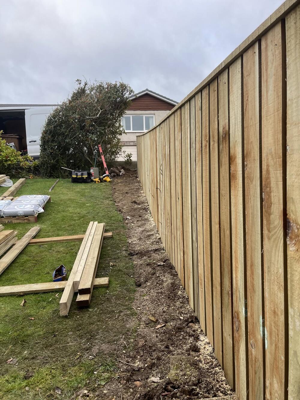 Recent fencing and decking job by Alba Boundaries in East Dunbartonshire