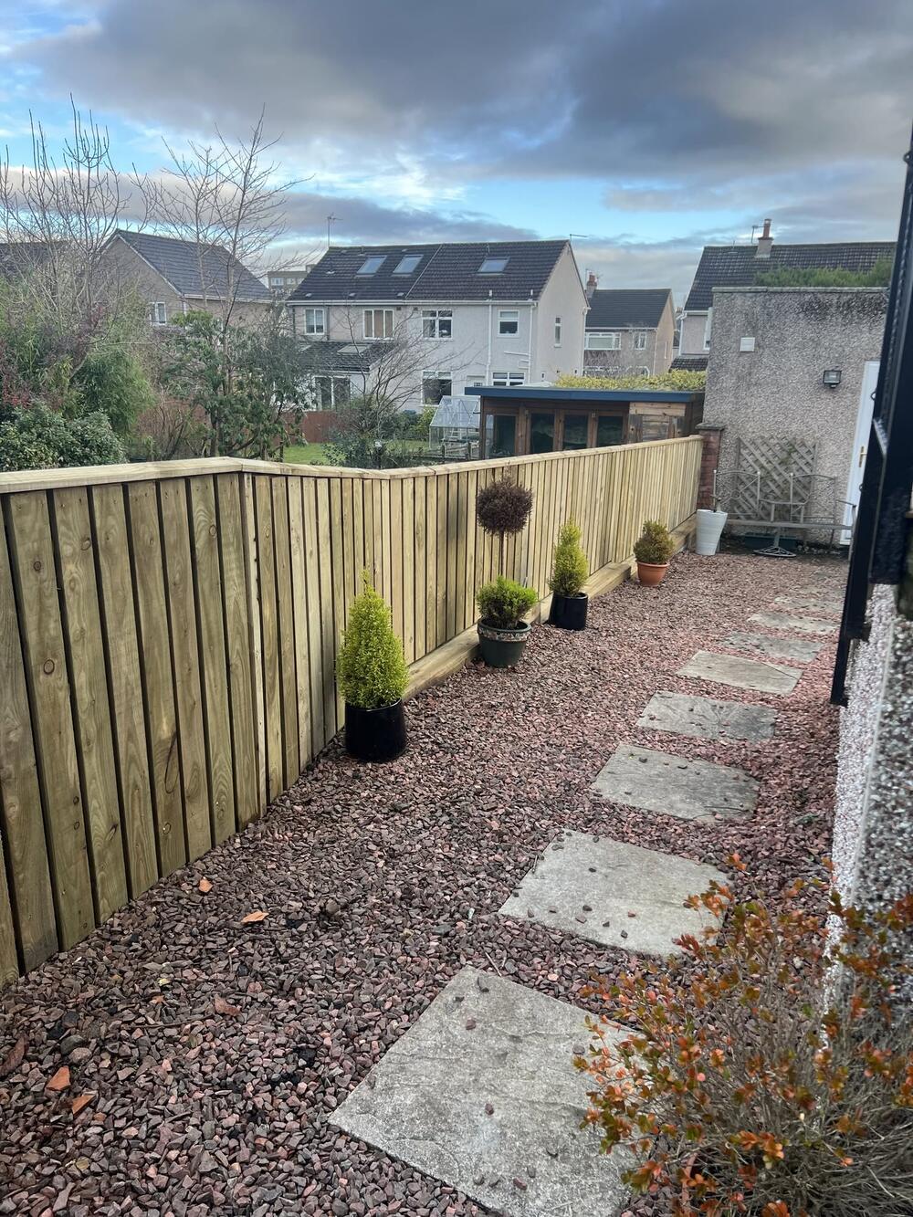 Recent fencing and decking job by Alba Boundaries in East Dunbartonshire